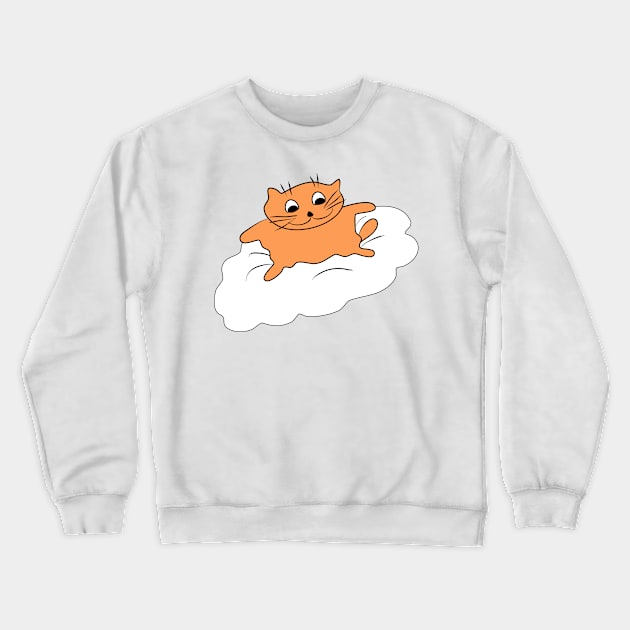 Cat on the cloud. Lovely pet. A kind character. Gift for a child or animal lover. Crewneck Sweatshirt by grafinya